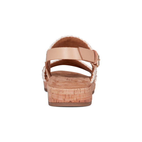 Earth Shoes Patricia Open Toe Slingback Casual Sandals Ivory/Natural