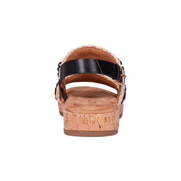 Earth Shoes Patricia Open Toe Slingback Casual Sandals Natural/Black