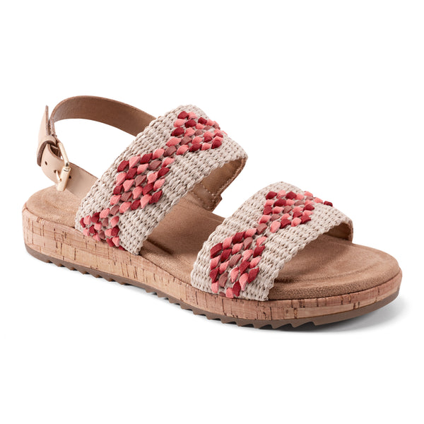 Earth Shoes Patricia Open Toe Slingback Casual Sandals Natural/Pink