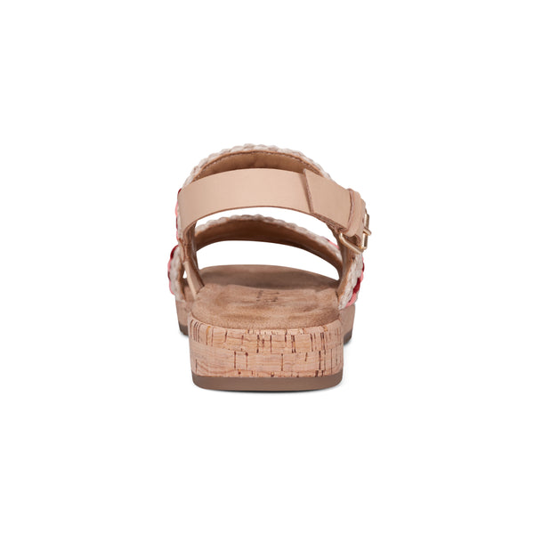 Earth Shoes Patricia Open Toe Slingback Casual Sandals Natural/Pink