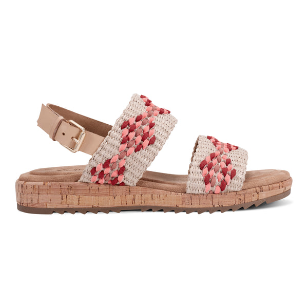 earth shoes Patricia Open Toe Slingback Casual Sandals Natural/Pink