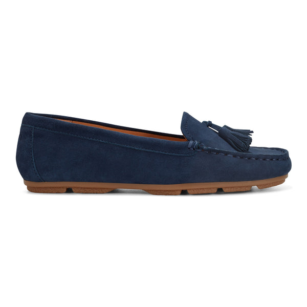 earth shoes Raquel Slip-on Casual Flat Tassel Loafers Dark Blue
