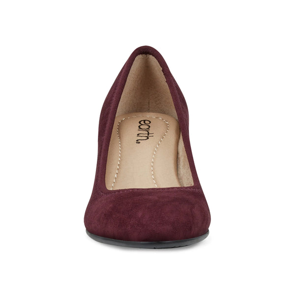 Earth Shoes Rellia Slip-on Almond Toe Dress Ballet Pumps Dark Red