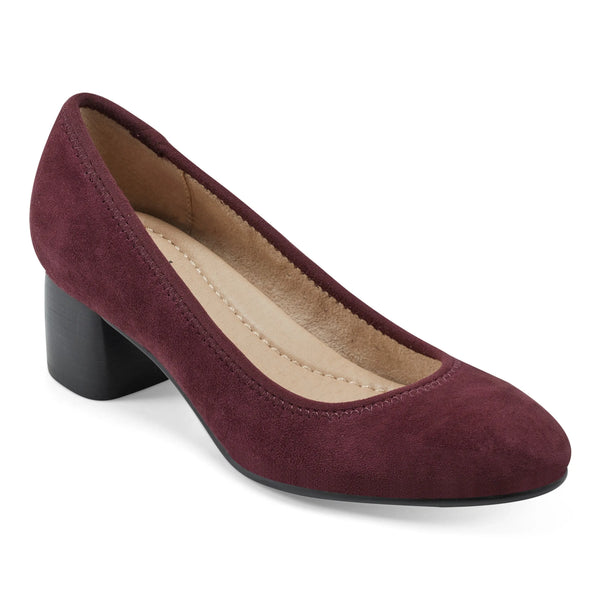 Earth Shoes Rellia Slip-on Almond Toe Dress Ballet Pumps Dark Red
