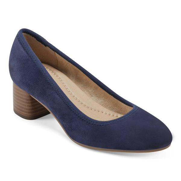 Earth Shoes Rellia Slip-on Almond Toe Dress Ballet Pumps Dark Blue