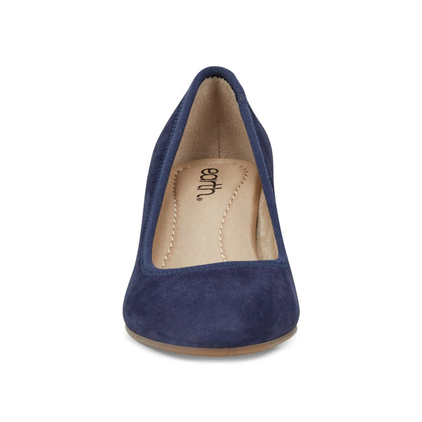 Earth Shoes Rellia Slip-on Almond Toe Dress Ballet Pumps Dark Blue