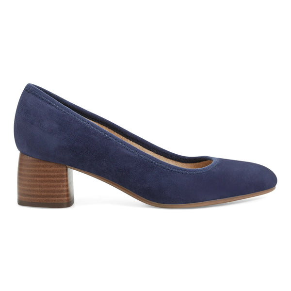 earth shoes Rellia Slip-on Almond Toe Dress Ballet Pumps Dark Blue