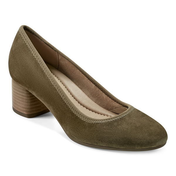 Earth Shoes Rellia Slip-on Almond Toe Dress Ballet Pumps Dark Green