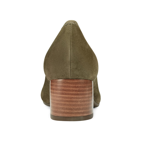 Earth Shoes Rellia Slip-on Almond Toe Dress Ballet Pumps Dark Green