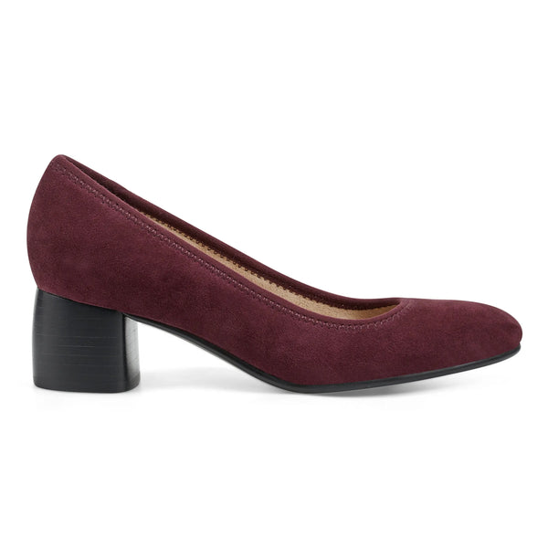 earth shoes Rellia Slip-on Almond Toe Dress Ballet Pumps Dark Red