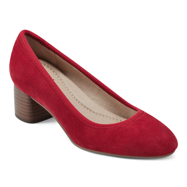Earth Shoes Rellia Slip-on Almond Toe Dress Ballet Pumps Medium Red