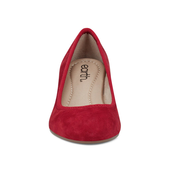 Earth Shoes Rellia Slip-on Almond Toe Dress Ballet Pumps Medium Red