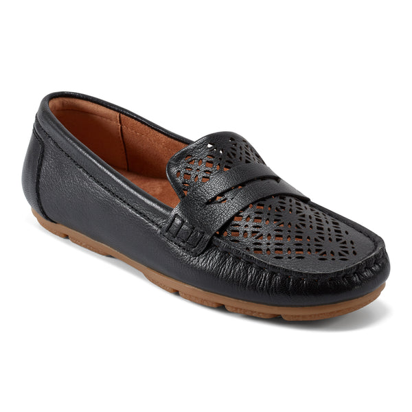 Earth Shoes Remi Almond Toe Slip-on Casual Flat Loafers Black