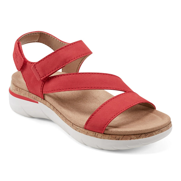 Earth Shoes Roni Casual Strappy Flat Sandals Medium Red