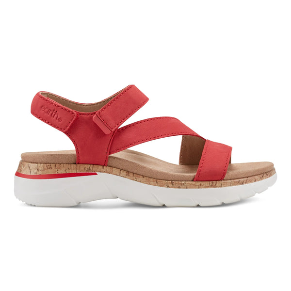 earth shoes Roni Casual Strappy Flat Sandals Medium Red