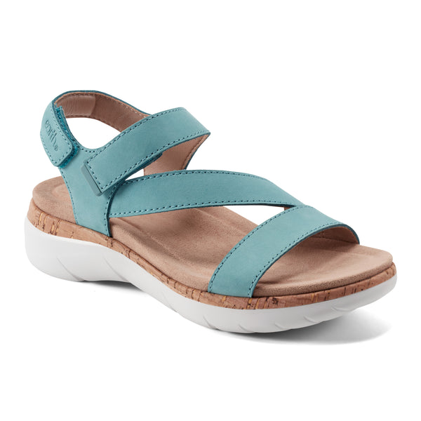 Earth Shoes Roni Casual Strappy Flat Sandals Turquoise