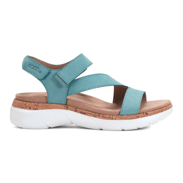 earth shoes Roni Casual Strappy Flat Sandals Turquoise