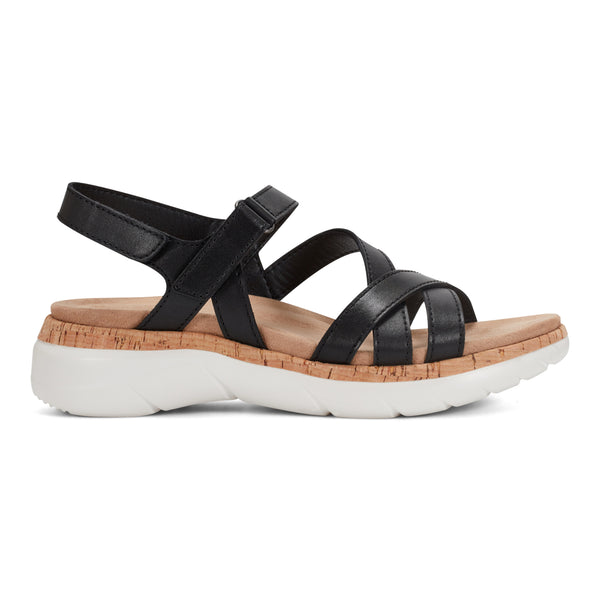 earth shoes Rosie Open Toe Strappy Flat Casual Sandals Black