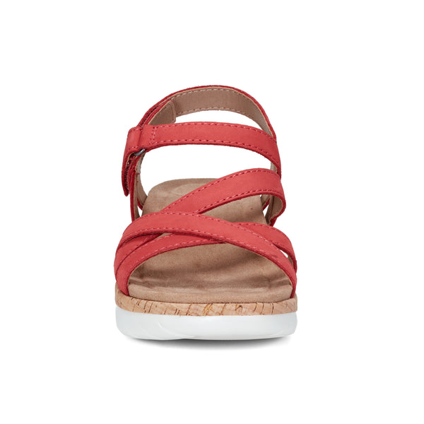 Earth Shoes Rosie Open Toe Strappy Flat Casual Sandals Medium Red