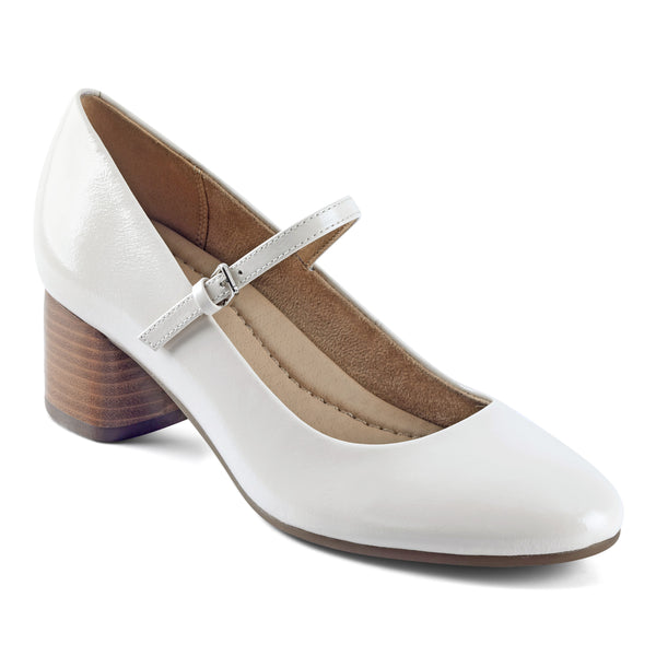 Earth Shoes Rumer Mary Jane Block Heel Dress Pumps Ivory