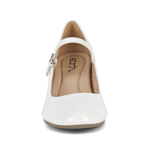 Earth Shoes Rumer Mary Jane Block Heel Dress Pumps Ivory