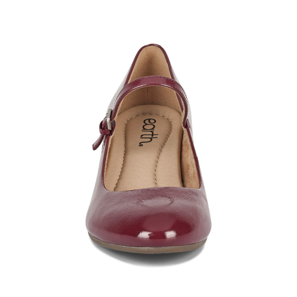 Earth Shoes Rumer Mary Jane Block Heel Dress Pumps Medium Red