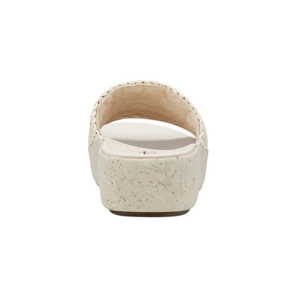 Earth Shoes Sachan Casual Slip-on Wedge Platform Sandals Ivory