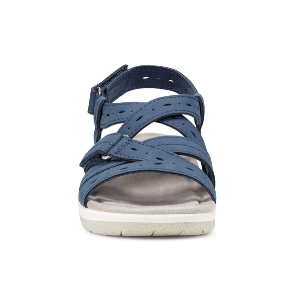 Earth Shoes Samsin Round Toe Strappy Casual Flat Sandals Dark Blue