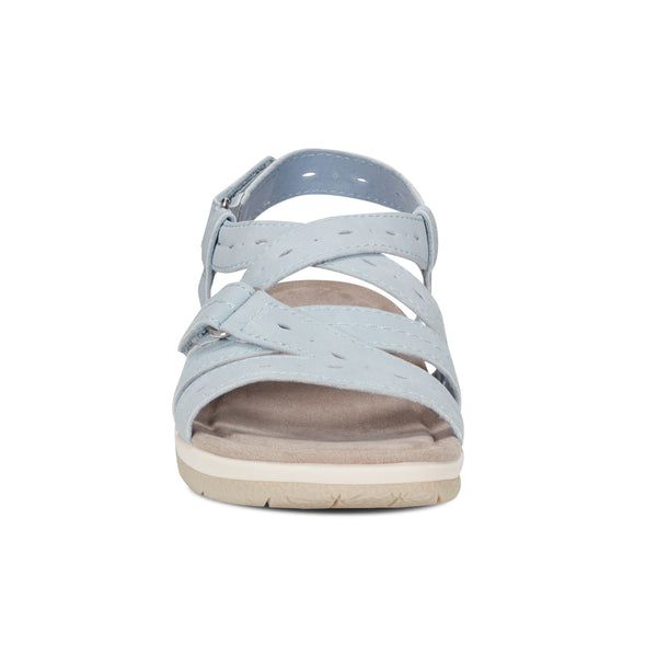 Earth Shoes Samsin Round Toe Strappy Casual Flat Sandals Light Blue