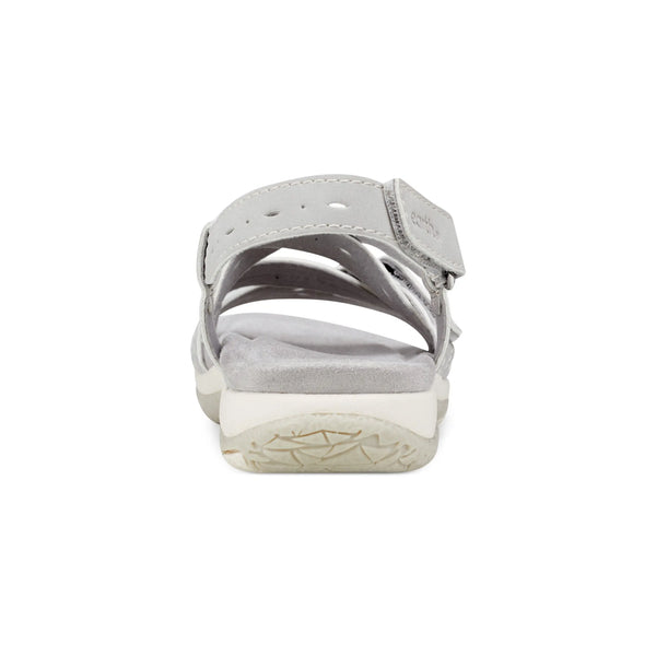 Earth Shoes Samsin Round Toe Strappy Casual Flat Sandals Light Gray