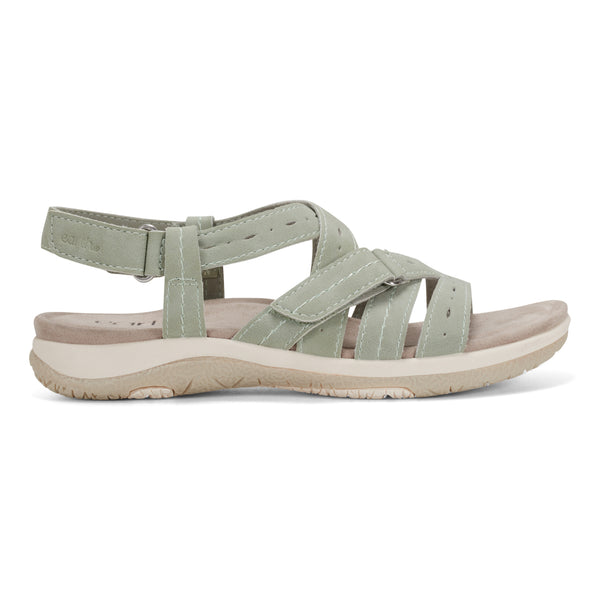 earth shoes Samsin Round Toe Strappy Casual Flat Sandals Light Green