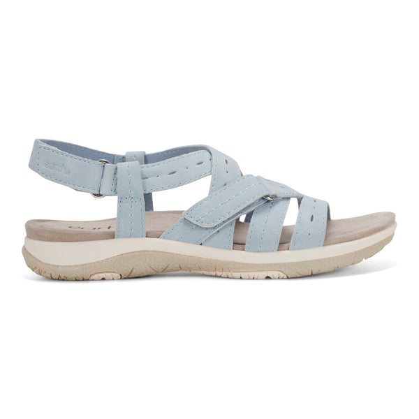 earth shoes Samsin Round Toe Strappy Casual Flat Sandals Light Blue