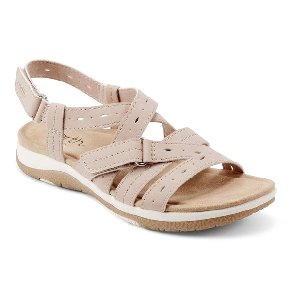 Earth Shoes Samsin Round Toe Strappy Casual Flat Sandals Light Pink