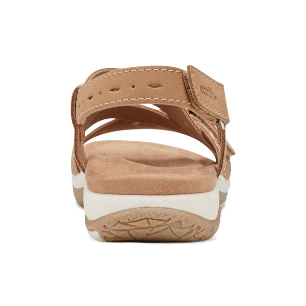 Earth Shoes Samsin Round Toe Strappy Casual Flat Sandals Medium Natural