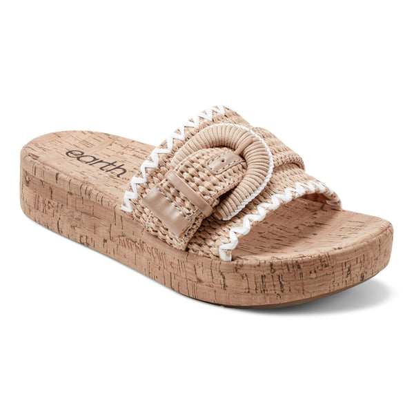Earth Shoes Samsy Casual Slip-on Wedge Platform Sandals Light Natural