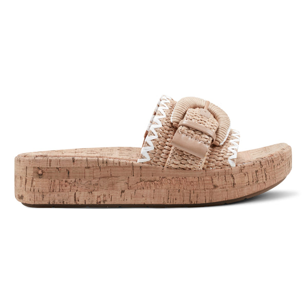 earth shoes Samsy Casual Slip-on Wedge Platform Sandals Light Natural