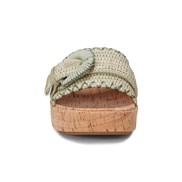 Earth Shoes Samsy Casual Slip-on Wedge Platform Sandals Light Green