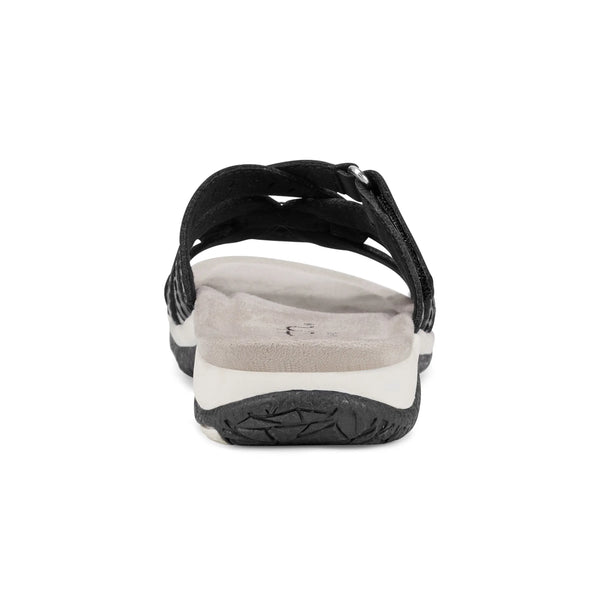 Earth Shoes Sassoni Strappy Casual Slip-On Flat Sandals Black