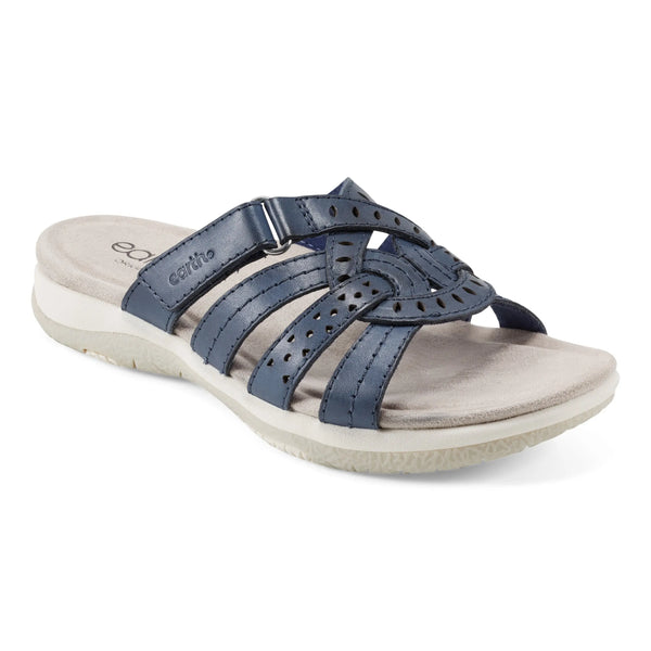 Earth Shoes Sassoni Strappy Casual Slip-On Flat Sandals Dark Blue