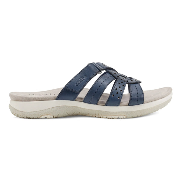 earth shoes Sassoni Strappy Casual Slip-On Flat Sandals Dark Blue
