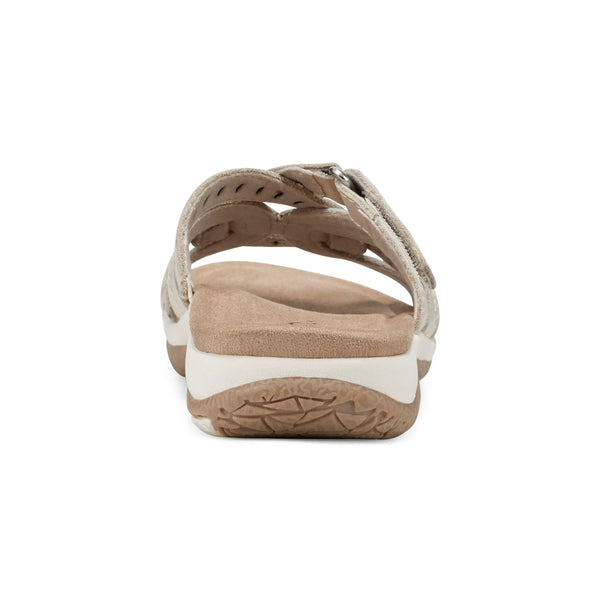 Earth Shoes Sassoni Strappy Casual Slip-On Flat Sandals Ivory