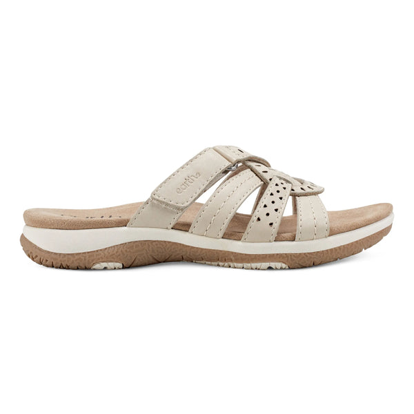 earth shoes Sassoni Strappy Casual Slip-On Flat Sandals Ivory