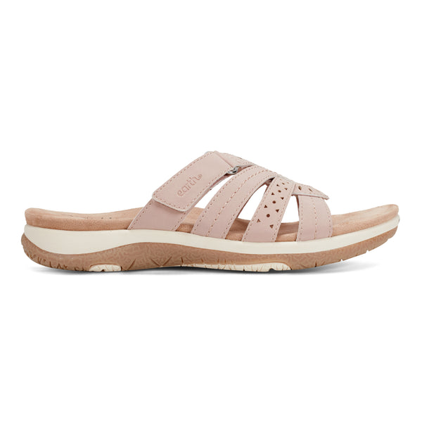 earth shoes Sassoni Strappy Casual Slip-On Flat Sandals Light Pink