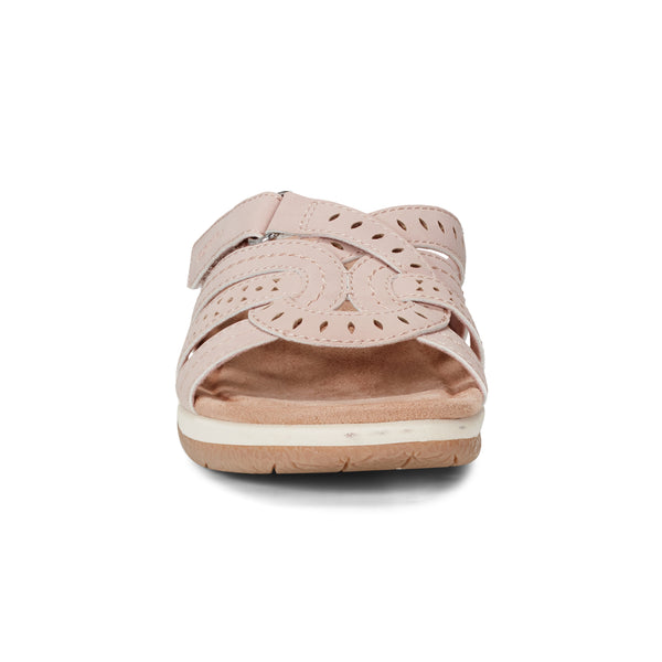 Earth Shoes Sassoni Strappy Casual Slip-On Flat Sandals Light Pink
