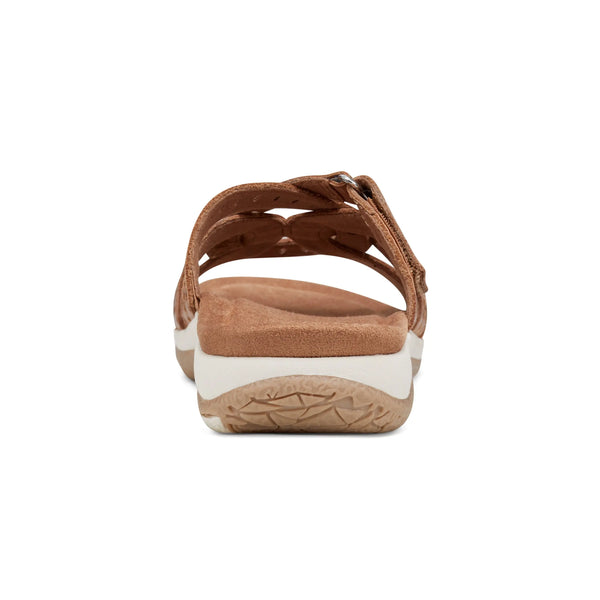Earth Shoes Sassoni Strappy Casual Slip-On Flat Sandals Medium Natural