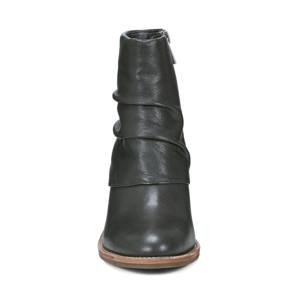 Earth Shoes Savvy Block Heel Ruched Casual Booties Black