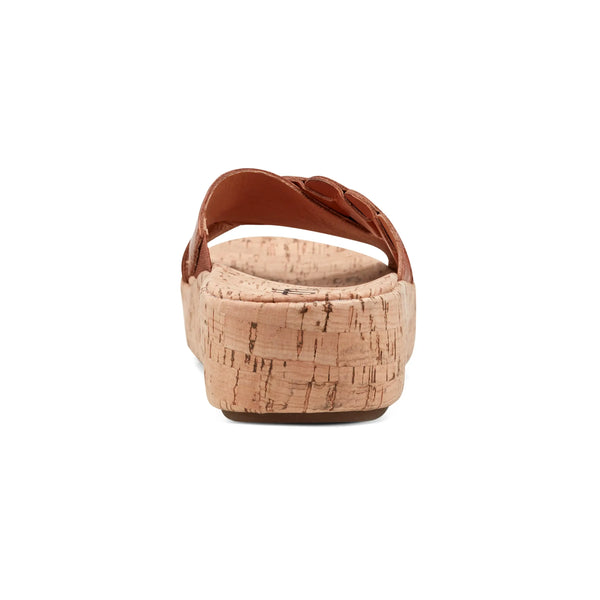 Earth Shoes Scotti Casual Slip-on Wedge Platform Sandals Dark Natural