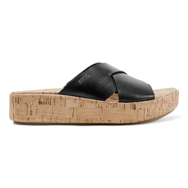 earth shoes Scout Casual Slip-on Wedge Platform Sandals Black