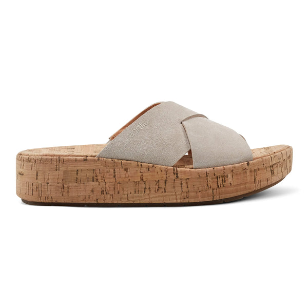 earth shoes Scout Casual Slip-on Wedge Platform Sandals Light Natural