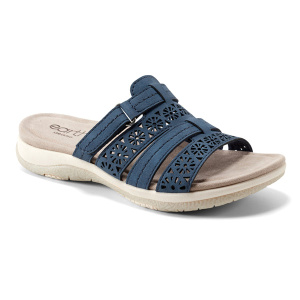 Earth Shoes Sinci Square Toe Slip-on Casual Sandals Dark Blue